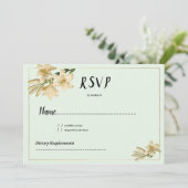 Invitation Monnaie d'or vert blanc fleur de lys RSVP (Debout devant)