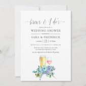 Invitation Monnaie et Boho Bleu brasse avant le I Do (Devant)