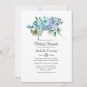 Invitation Monnaie et Boho bleu Virtual Bride ou Baby shower (Devant)