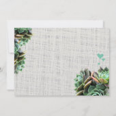 Invitation Monnaie et Burlap Succulent Mariage moderne (Dos)