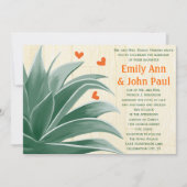 Invitation Monnaie et corail Moderne Mariage Succulent Invite (Devant)