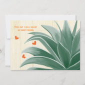 Invitation Monnaie et corail Moderne Mariage Succulent Invite (Dos)