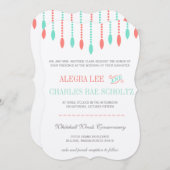 Invitation Monnaie et corail Moderne Tear Drop perlé Invitati (Devant / Derrière)