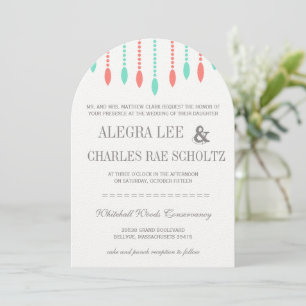 Invitation Monnaie et corail Moderne Tear Drop perlé Invitati