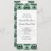 Invitation Monnaie et Damas Noir avec White Slim Wedding Invi (Devant / Derrière)