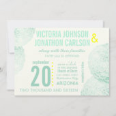 Invitation Monnaie et Jaune Succulent Mariage moderne (Devant)