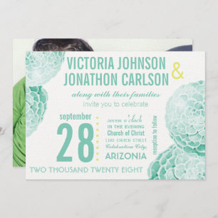 Invitation Monnaie et Jaune Succulent Mariage moderne