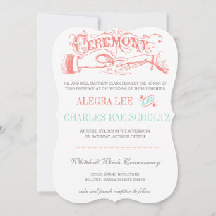 Invitation Monnaie et Pêche Vintage moderne Typographie Invit