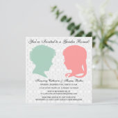 Invitation Monnaie et rose Victorian Silhouette Sexe Révélati (Debout devant)