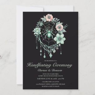 Invitation Monnaie Gothique Araignée Verte Floral Web Handfas