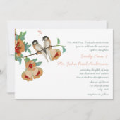 Invitation Monnaie Inséparable vintage de fleurs de cerisier (Devant)