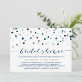 Invitation Monnaie & Marine Confetti Dots Bridal Showbale Inv (Debout devant)
