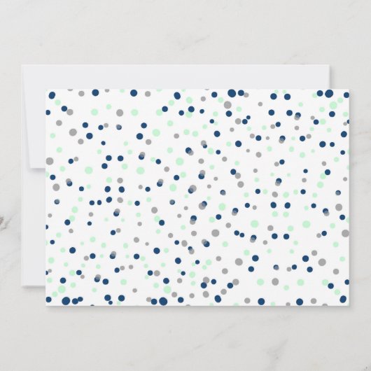 Invitation Monnaie & Marine Confetti Dots Bridal Showbale Inv (Dos)