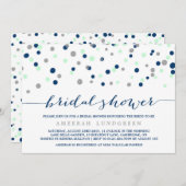 Invitation Monnaie & Marine Confetti Dots Bridal Showbale Inv (Devant / Derrière)