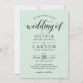 Invitation Monnaie moderne et Mariage de script noir (Devant)