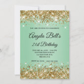 Invitation Monnaie Ombre Parties scintillant Or Monogramme 21 (Devant)