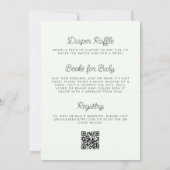 Invitation Monnaie Panda Balloon Mint vert QR Code Baby showe (Dos)