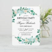 Invitation Monnaie Pêche Florale Wreath Anniversaire Fête Inv (Debout devant)