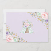 Invitation Monnaie rose Boho Boho Les animaux sauvages (Dos)