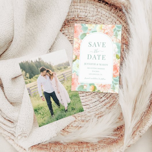 Invitation Monnaie Rose Romantique Boho Floral Turquoise Enre