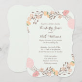 Invitation Monnaie Rose Sweet Floral Wreath Wedding Invitatio (Devant / Derrière)