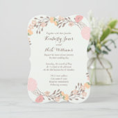 Invitation Monnaie Rose Sweet Floral Wreath Wedding Invitatio (Debout devant)