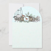 Invitation Monnaie Rustique Romantique Inséparable Birdcage O (Devant)