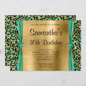 Invitation Monnaie Vert Leopard Coeur d'huile de léopard 30e  (Devant / Derrière)