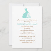 Invitation Monnaie verte et Baby shower de lapin (Devant)