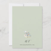 Invitation Monnaie verte & Flore blanche - Mint Mariage (Dos)