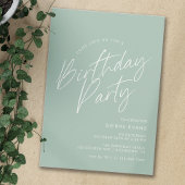 Invitation Monnaie verte Sage | Simple Minimal N'Importe Quel