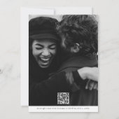 Invitation Monochrome Classic Photo Collage QR Code Mariage (Dos)