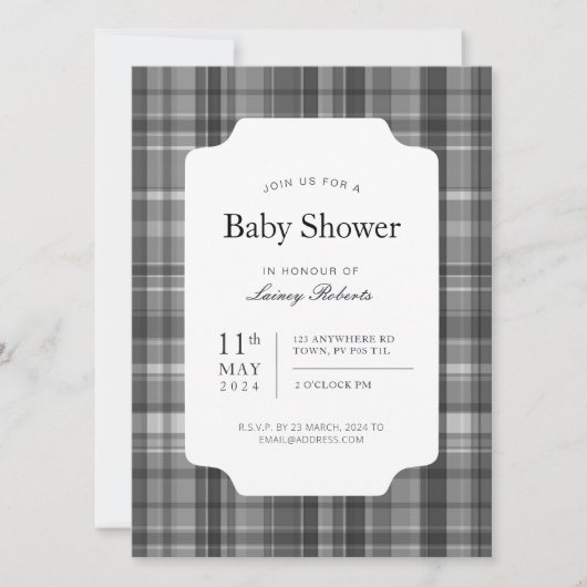 Invitation Monochrome Madras Classic Intemporel Plaid (Devant)