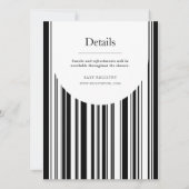 Invitation Monochrome noir et blanc Barcode Bande douche (Dos)