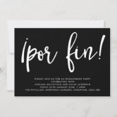 Invitation Monochrome ¡Por Fin ! Fêtes de fiançailles (Devant)