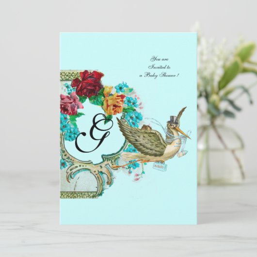 INVITATION MONOGRAM BABY SHOWER 3 (Debout devant)