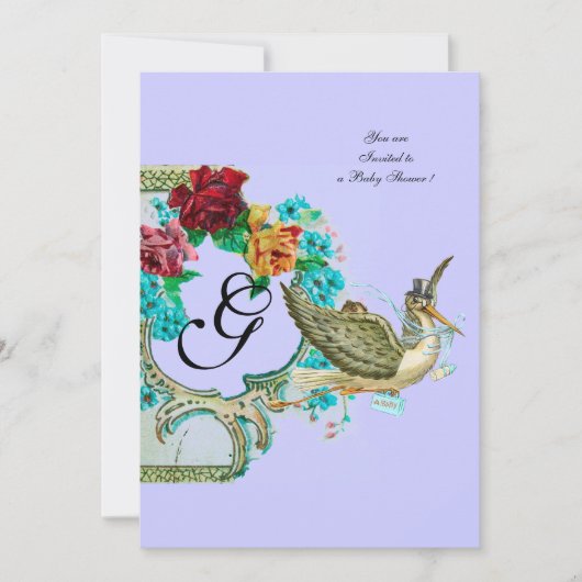 INVITATION MONOGRAM BABY SHOWER 3 (Devant)