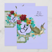 INVITATION MONOGRAM BABY SHOWER 3 (Devant / Derrière)