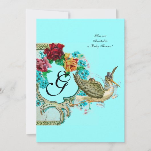 INVITATION MONOGRAM BABY SHOWER 3 (Devant)