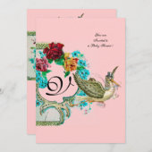 INVITATION MONOGRAM BABY SHOWER 3 (Devant / Derrière)