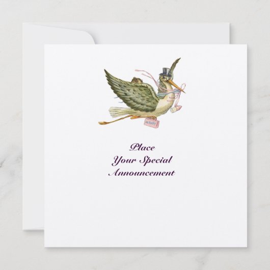 Invitation MONOGRAM BABY SHOWER, or métallique (Dos)