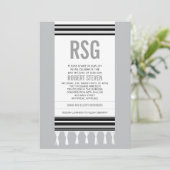 Invitation Monogram Black Tallit Bar Mitzvah (Debout devant)