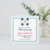 Invitation Monogram Bouy Nautical Baby Boy Christening (Debout devant)