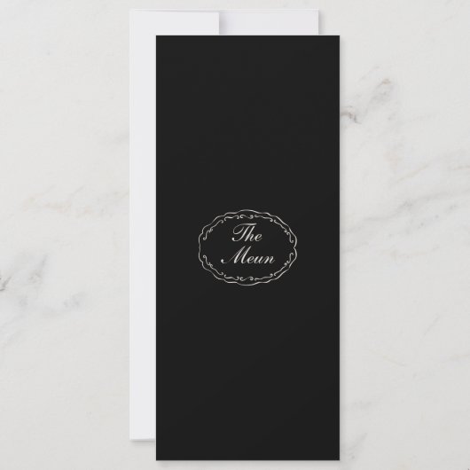 Invitation Monogram Classic Wedding Classic Long Menu Card (Dos)