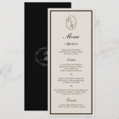 Invitation Monogram Classic Wedding Classic Long Menu Card (Devant / Derrière)