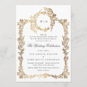 Invitation Monogram Crest classique Mariage élégant (Devant)