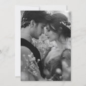 Invitation Monogram Crest Mariage photo noir et blanc (Dos)