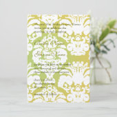 Invitation Monogram Lime Light Gold Mariage damass (Debout devant)