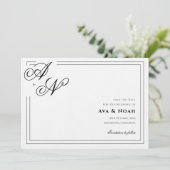 Invitation Monogram Minimal Classic Wedding Save the Date (Debout devant)