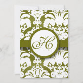 Invitation Monogram Olive Mariage damassé (Devant)